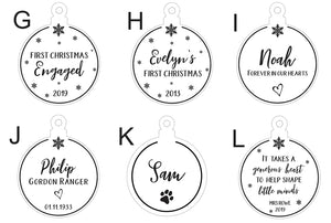 Personalised Laser Cut Baubles